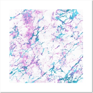 Marble Pattern Aesthetic Purple Blue Teal Posters and Art